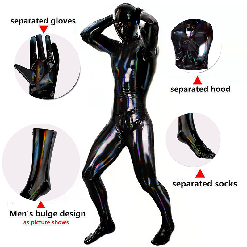 Wetsuit Men - Мужской модный латексный комбинезон Zentai, Облегающий