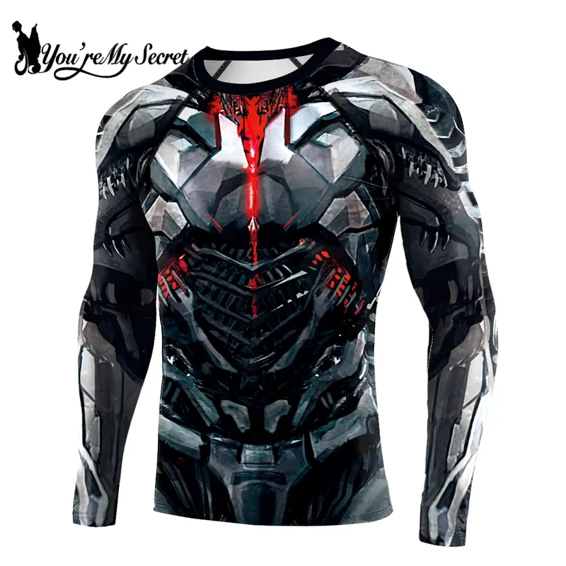 Rash Guard - Мужская компрессионная футболка с длинным рукавом,