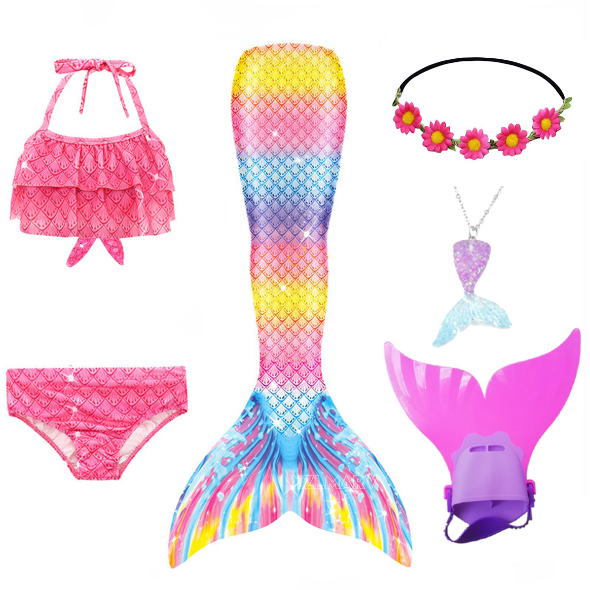 6 шт./компл. Ариэль для девоче – обзор и цена Swim Fins